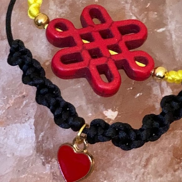 Knot Chinese Howlite | Love braided bracelet set - Picture 6 of 9